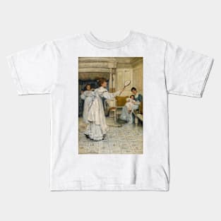 Battledore And Shuttlecock by Laura Theresa Alma-Tadema Kids T-Shirt